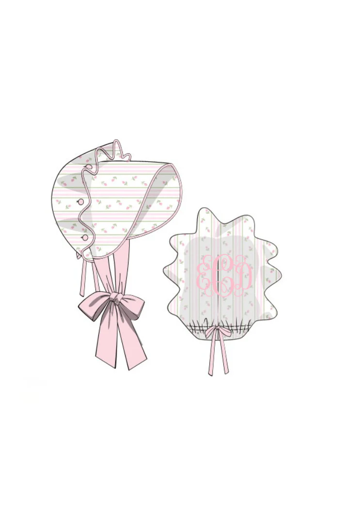 Pink Rose Trellis Bonnet - Image 5