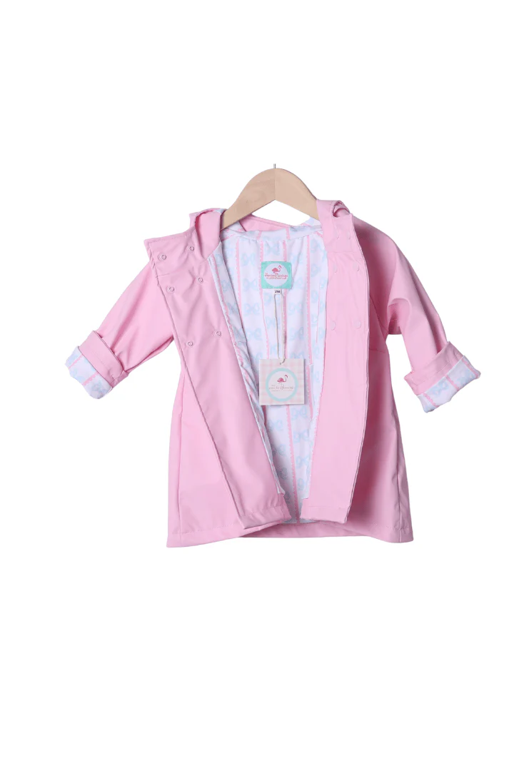 Pink Sweet Scalloped Bow Raincoat - Image 3