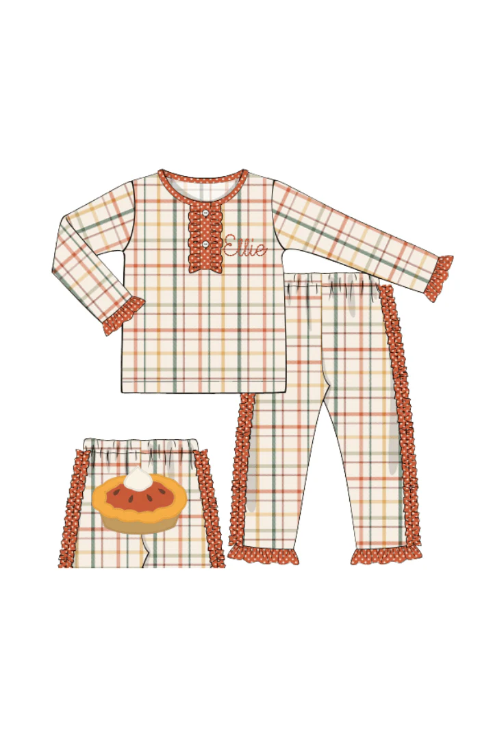 Pre-Order Pumpkin Pie Plaid Ruffle Lounge Set