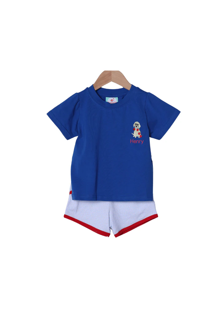 School Puppy Short Set