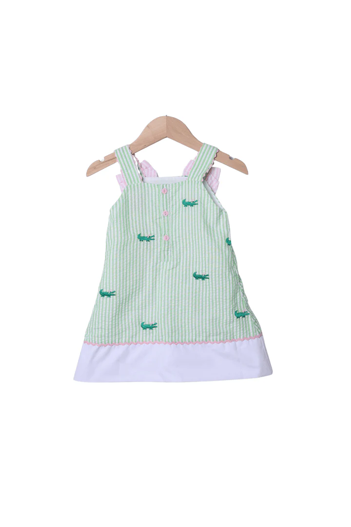 See You Later, Alligator Seersucker Bow Dress - Image 2