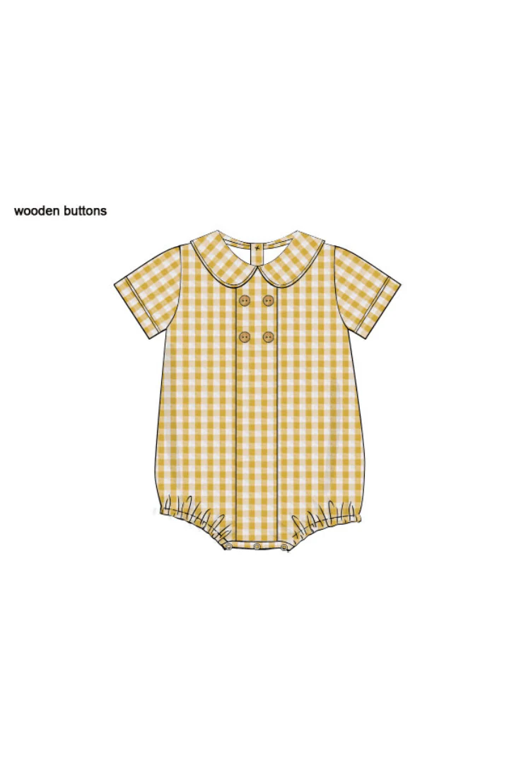 Yellow Seersucker Button Bubble - Image 3