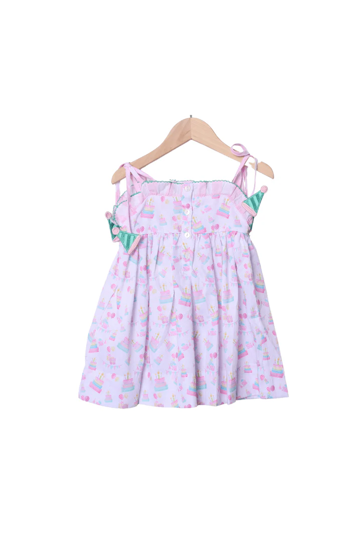 Smocked Birthday Girl Party Hat Dress - Image 2