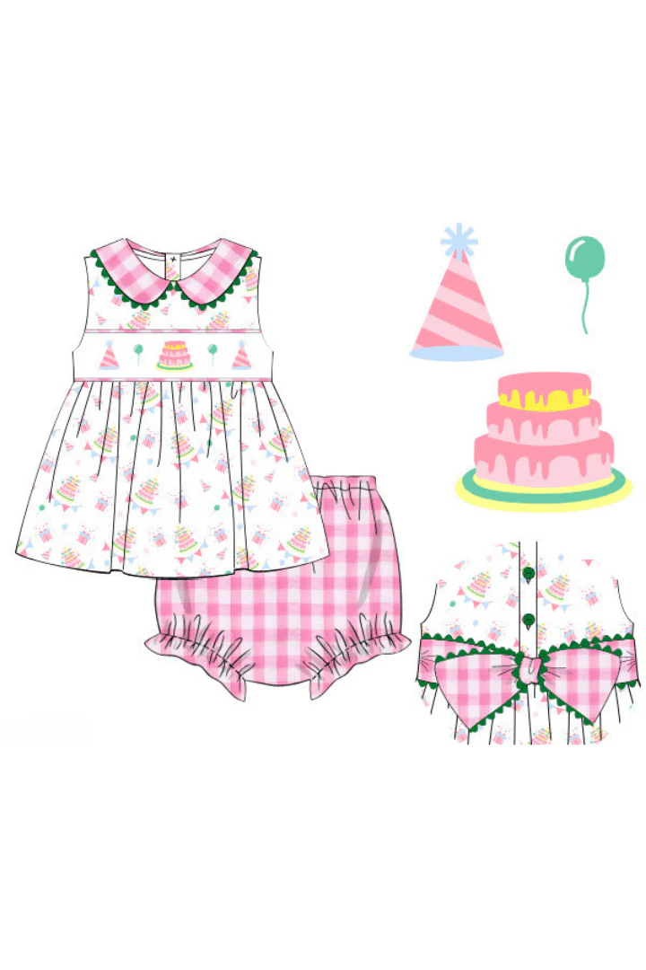 Smocked Birthday Party Bloomer Set - Image 3