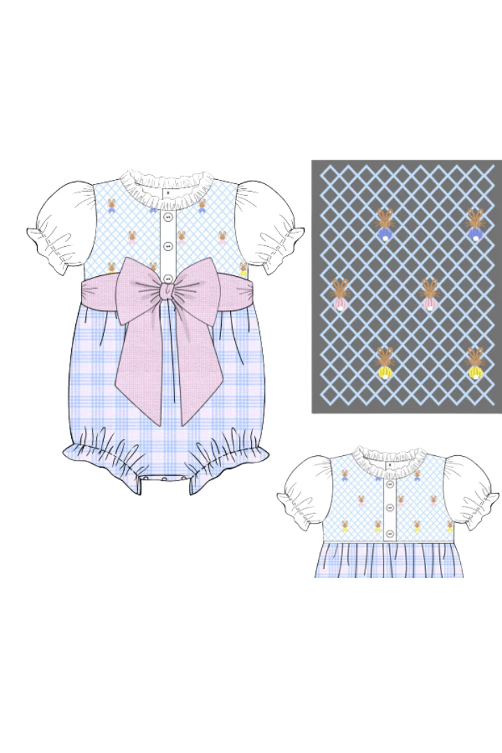 Smocked Bullion Bunny Heirloom Bubble - Image 2