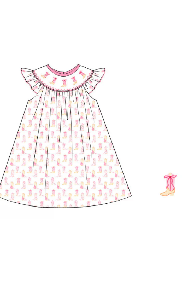 Smocked Cowgirl Boots Dress - Image 2
