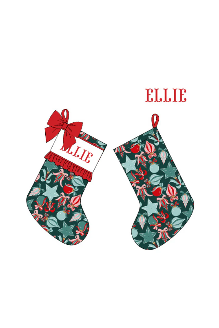 Pre-Order Smocked Custom Name Festive Ornaments Christmas Trimmings - Image 4