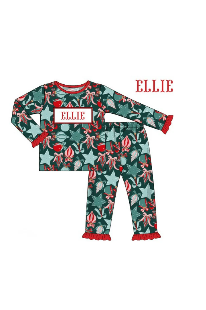 Pre-Order Smocked Custom Name Festive Ornaments Christmas Trimmings - Image 5