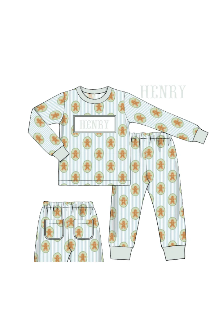 Pre-Order Smocked Custom Name Gingerbread Lane Trimmings - Image 5