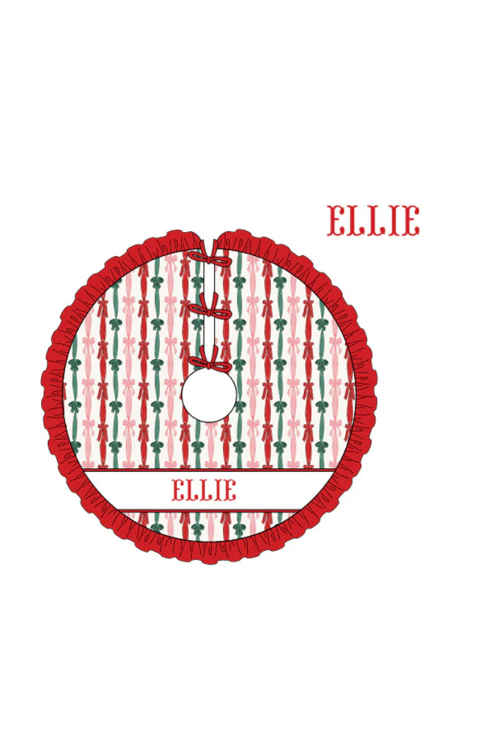 Pre-Order Smocked Custom Name Holiday Bows Trimmings - Image 2