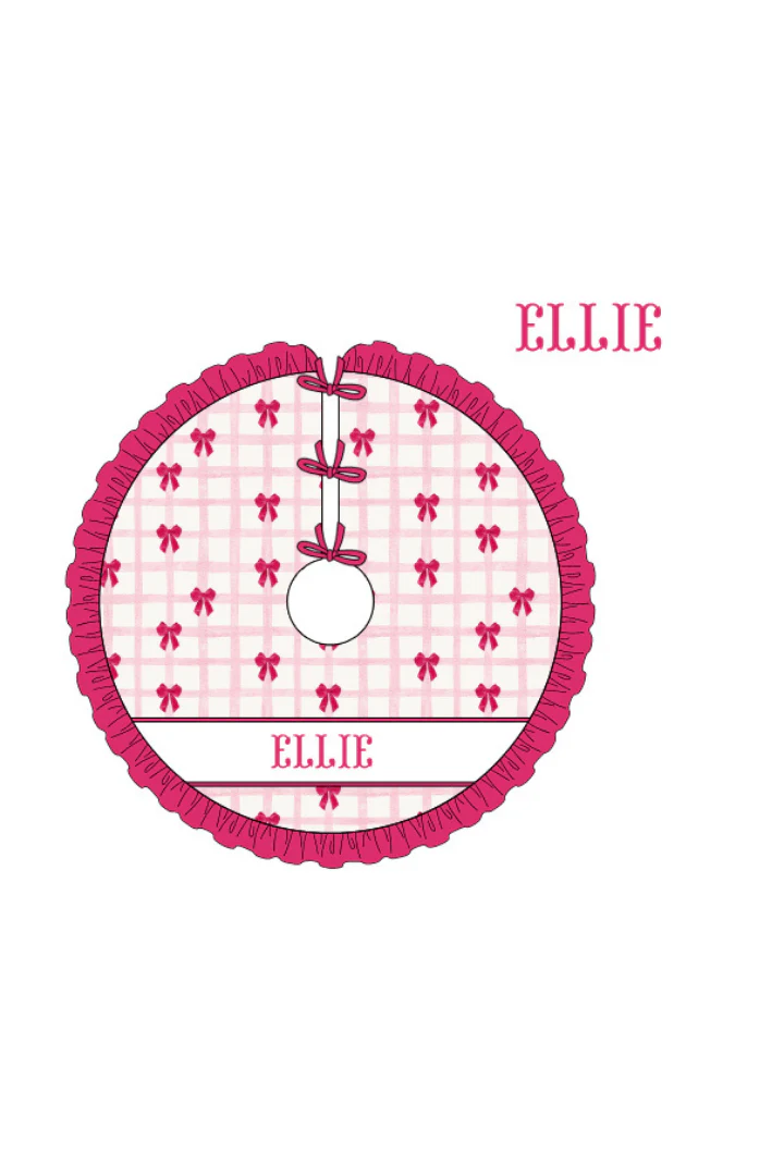 Pre-Order Smocked Custom Name Pink Bow Trimmings - Image 2