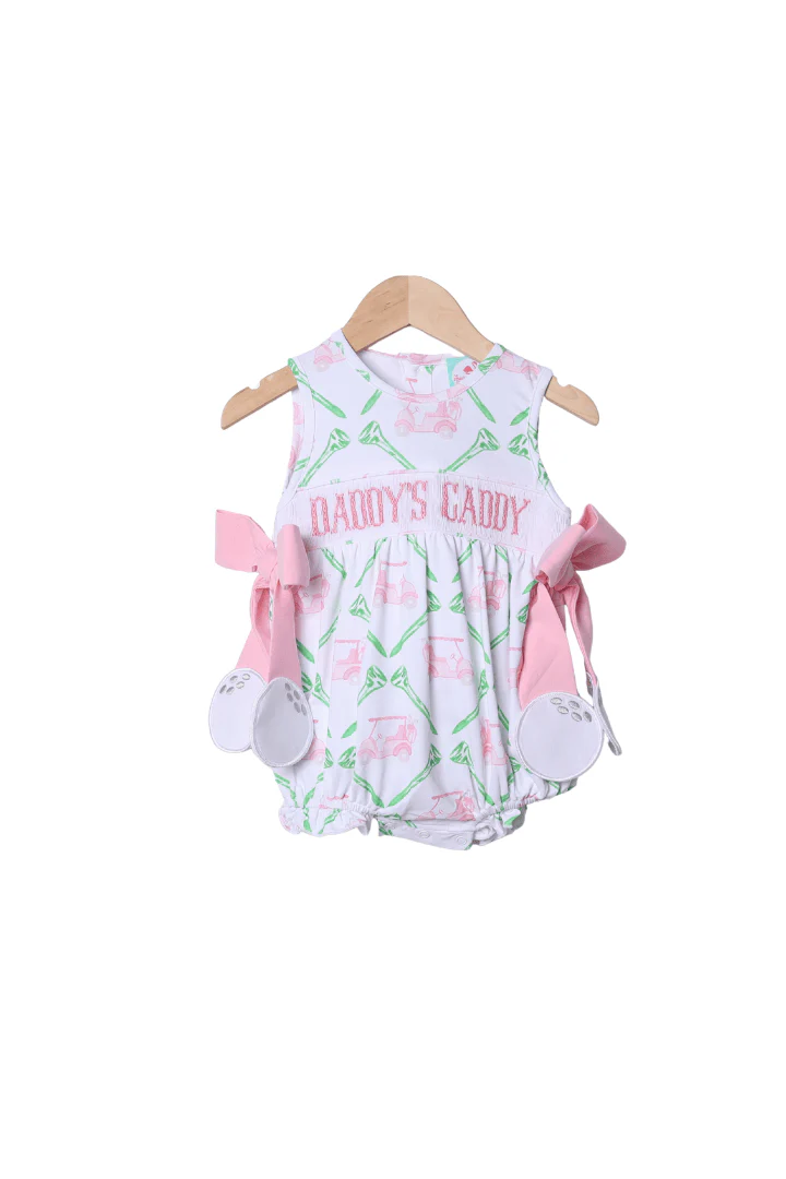 Smocked Daddy's Caddy Pink Bow Bubble - Image 3