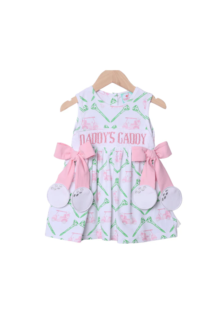 Smocked Daddy's Caddy Pink Bow Dress