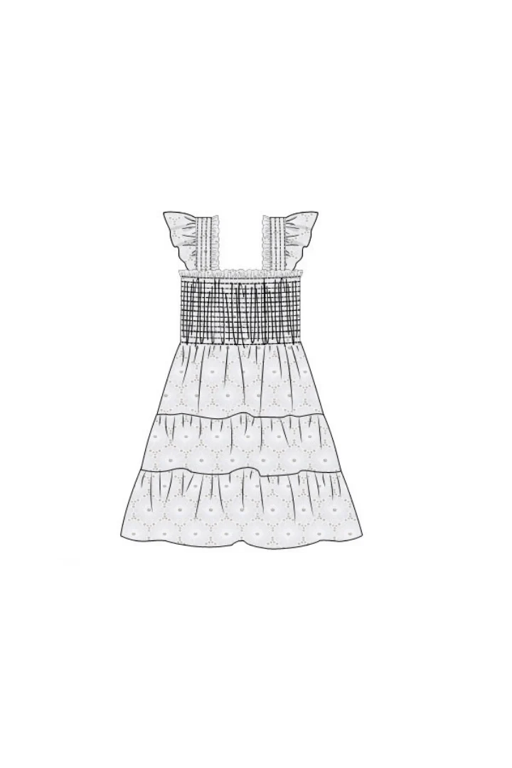 Smocked Daisy Floral Lace Dress - Image 2