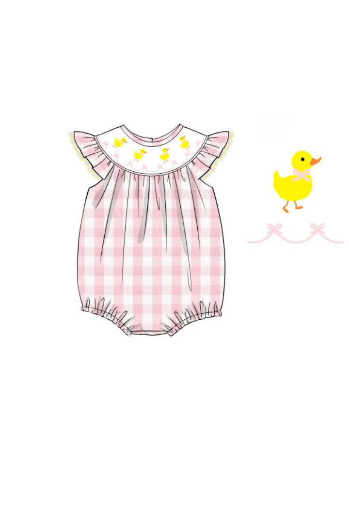 Smocked Duck Pink Buffalo Check Bubble - Image 2