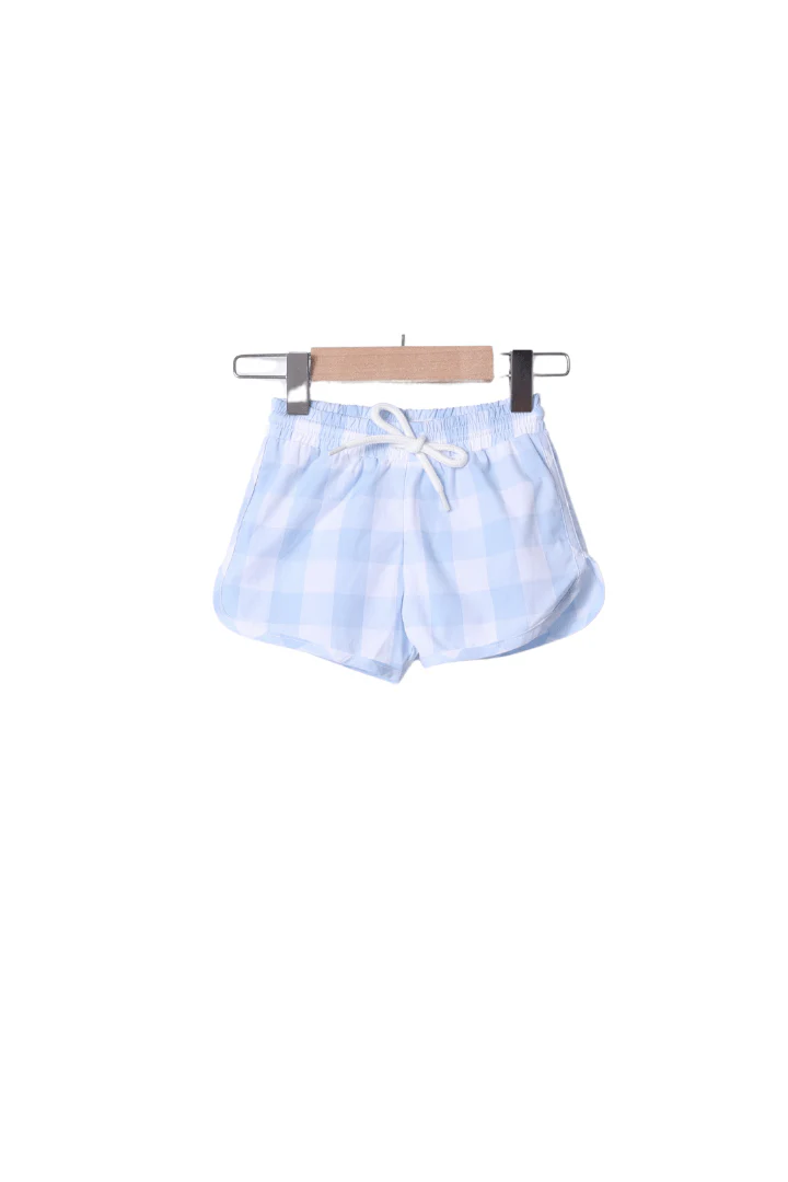 Smocked Farm Fun Blue Gingham Short Set - Image 2