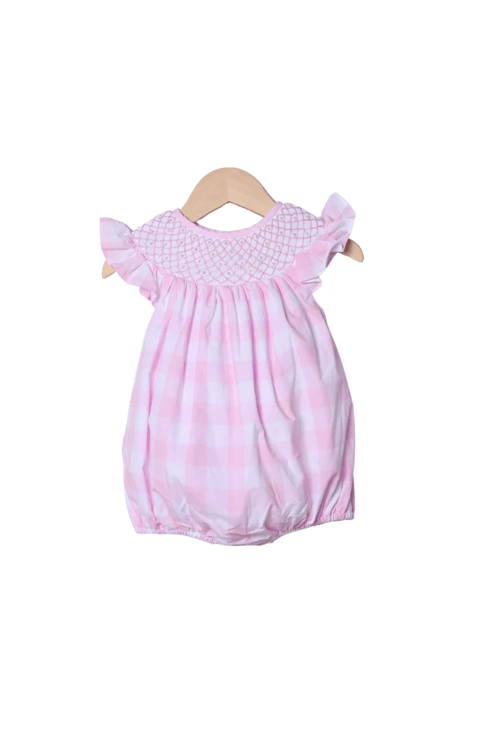 Smocked Heirloom and Pearl Pink Buffalo Bubble