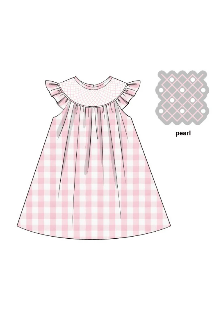 Smocked Heirloom and Pearl Pink Buffalo Dress - Image 2