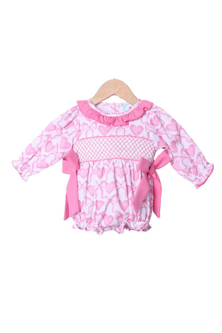 Smocked Heirloom Pearl Heart and Bow Bubble