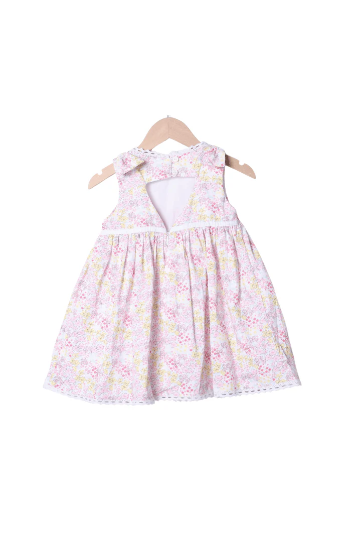 Smocked Heirloom Spring Floral Bow Dress - Image 2