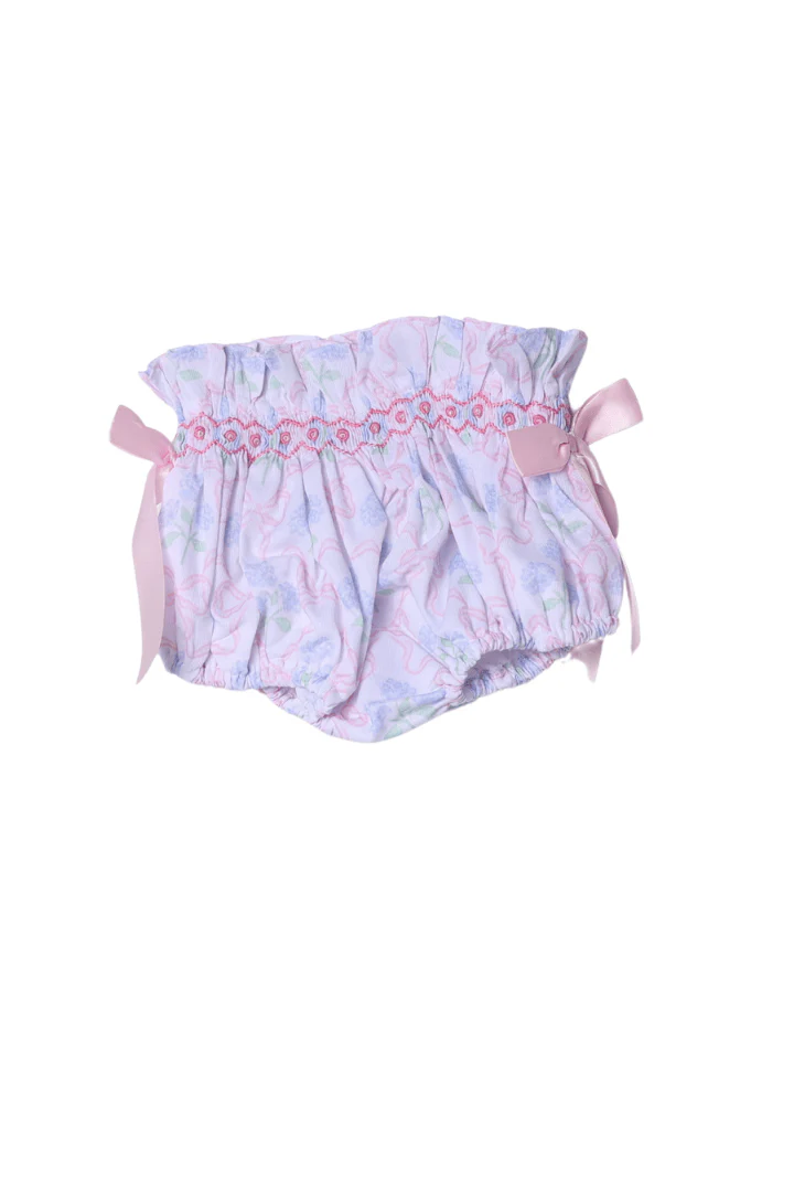 Smocked Hydrangea Bow Bloomer Set - Image 2