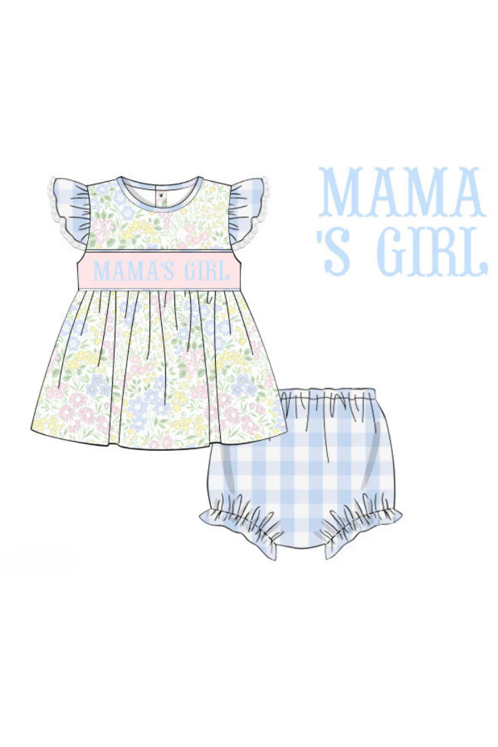 Smocked Mama's Girl Pretty Floral Bloomer Set - Image 2