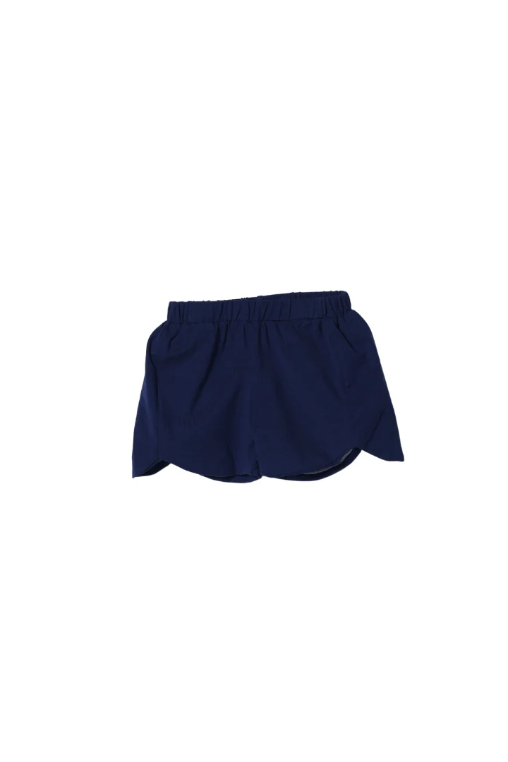 Smocked Navy and White Bow Short Set - Image 3