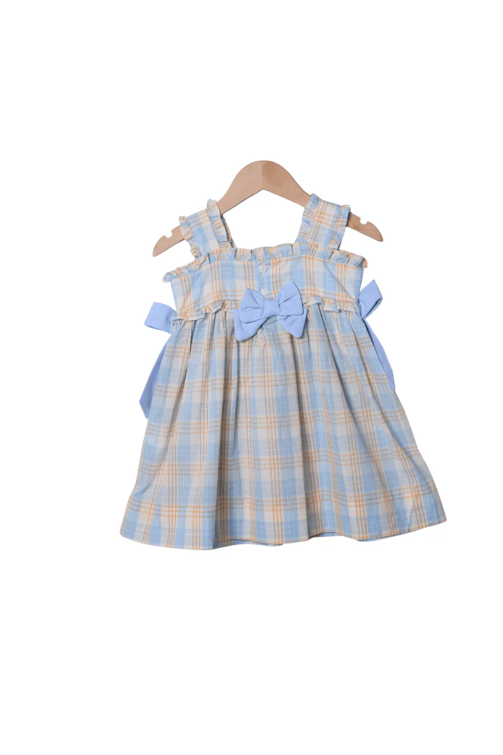 Smocked Ocean Creatures Plaid Bow Dress - Image 2