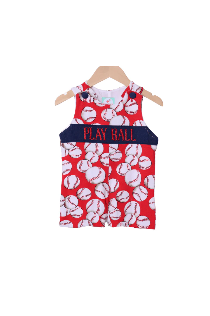 Smocked Baseball Navy/Red Jon Jon
