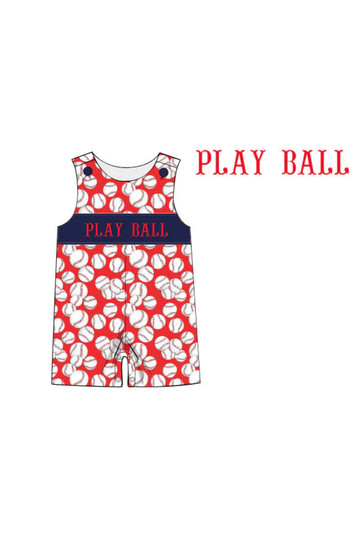 Smocked Baseball Navy/Red Jon Jon - Image 2