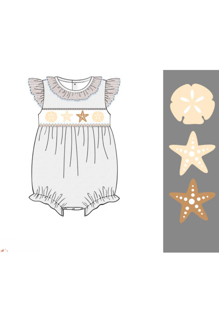 Smocked Starfish Swiss Dot Bubble - Image 2