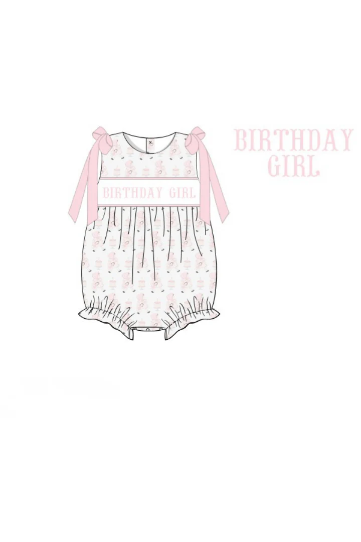 Smocked Sweet Birthday Girl Bubble - Image 2