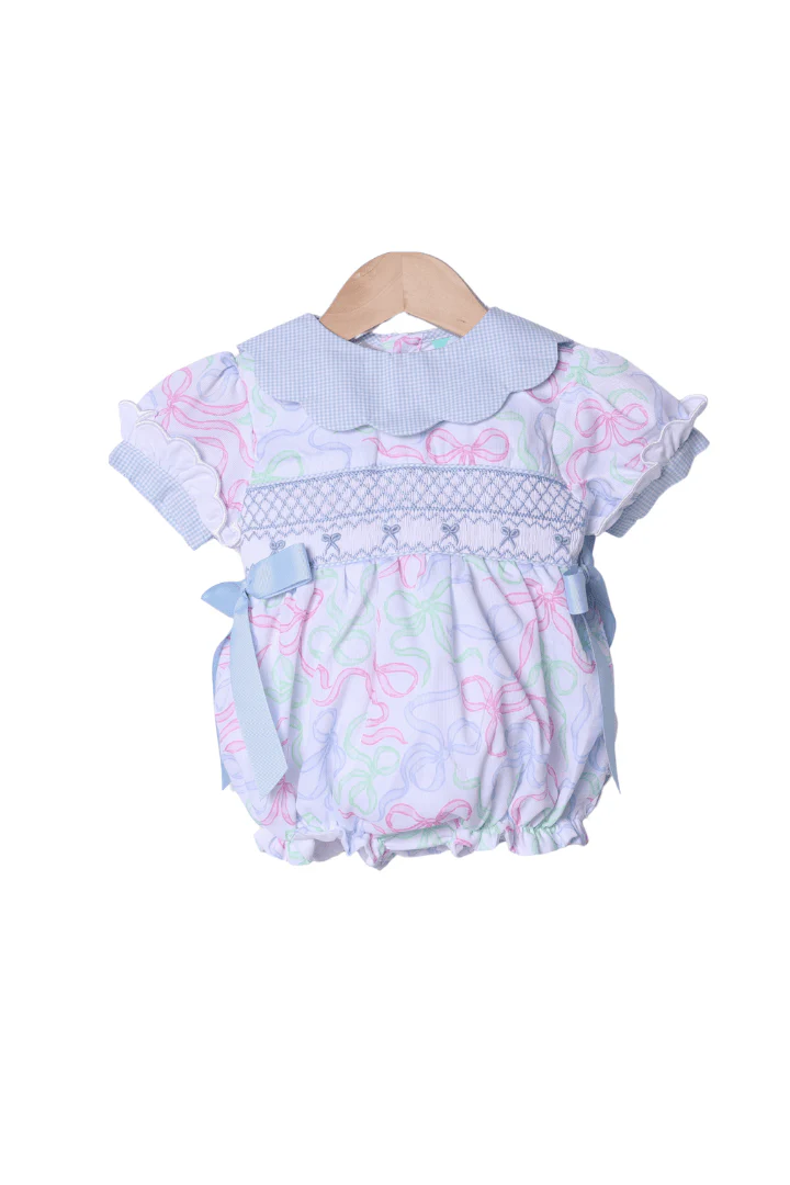 Smocked Sweet Bows Scalloped Bubble