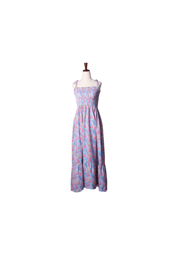 Summer Coral Knit Mom Dress