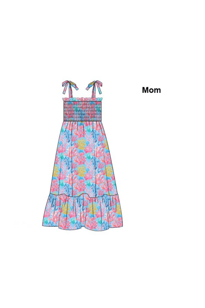 Summer Coral Knit Mom Dress - Image 2