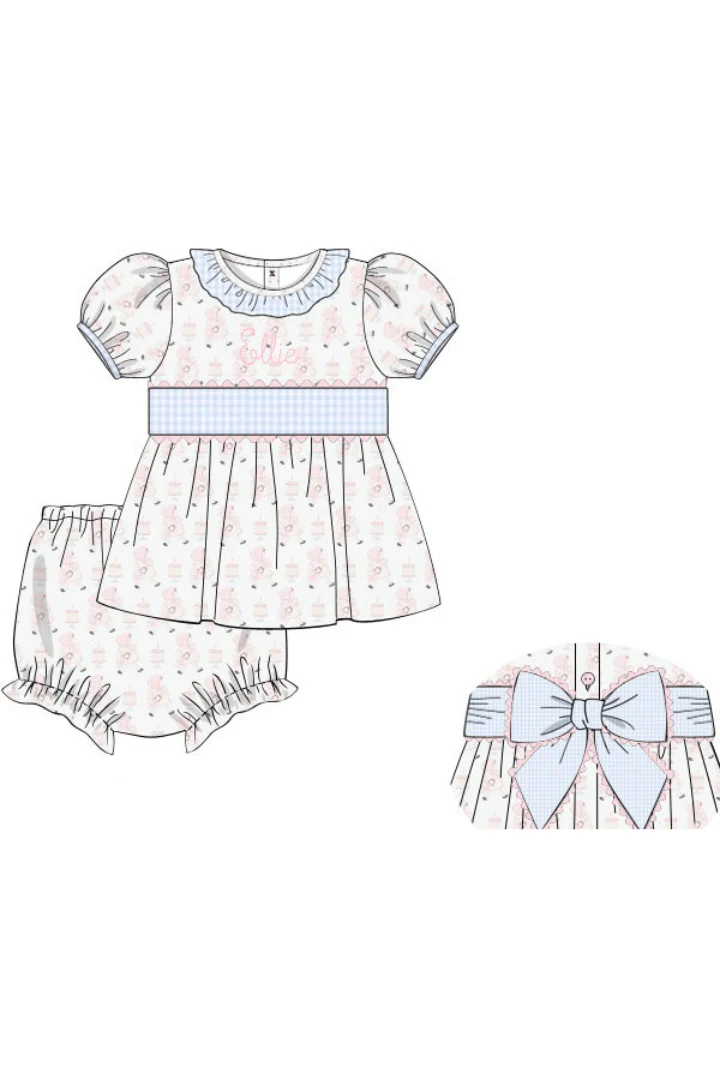 Sweet Birthday Girl Gingham Bloomer Set - Image 3