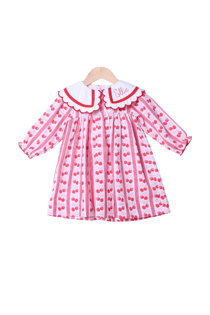 Sweet Cherry Scalloped Dress