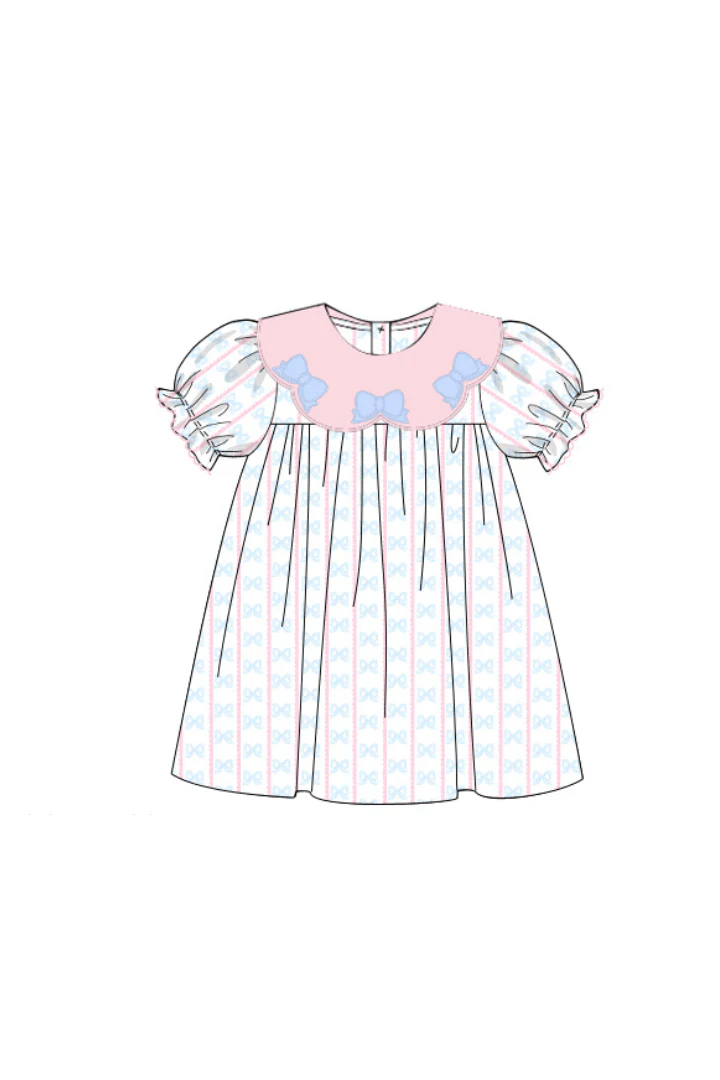 Sweet Scalloped Bow Collar Dress - Image 2