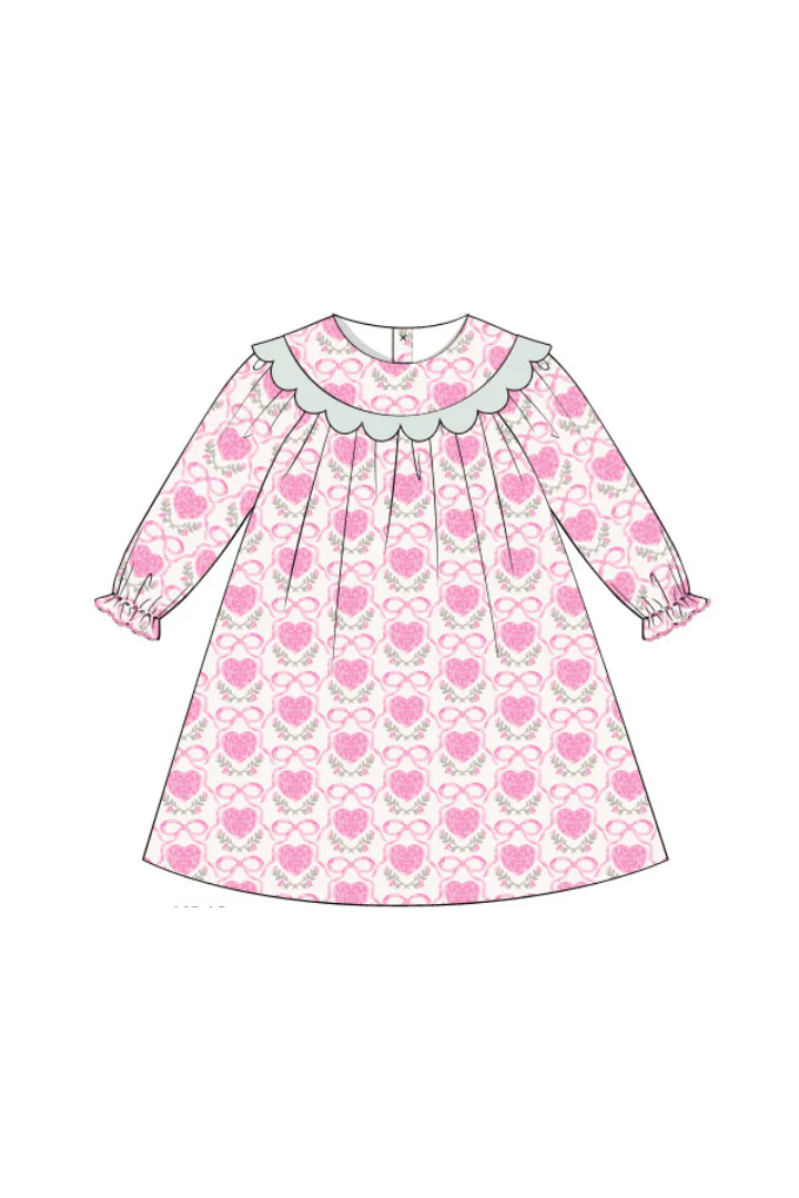 Sweetheart Bow Scalloped Dress - Image 2