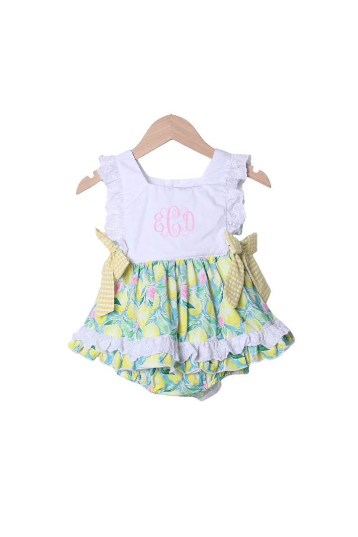Yellow and Pink Lemon Ruffle Bubble