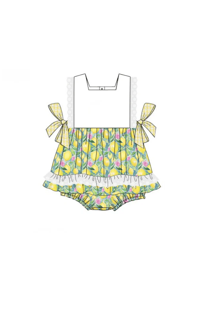 Yellow and Pink Lemon Ruffle Bubble - Image 2