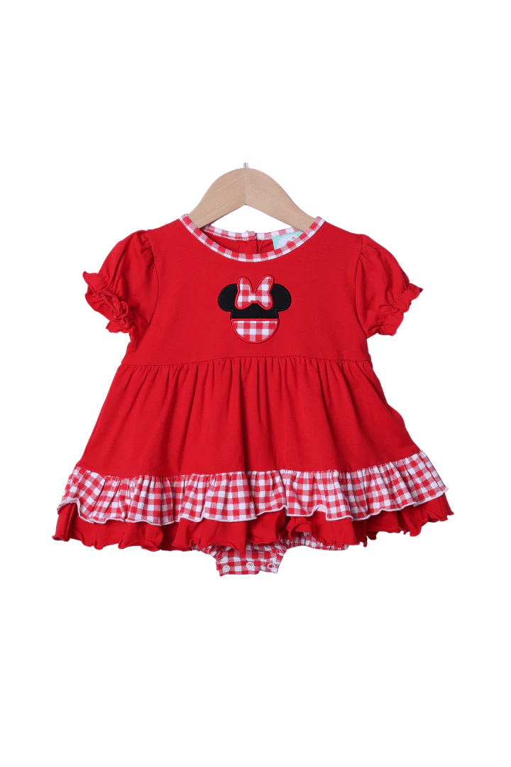 Red Gingham Mouse Swing Bubble
