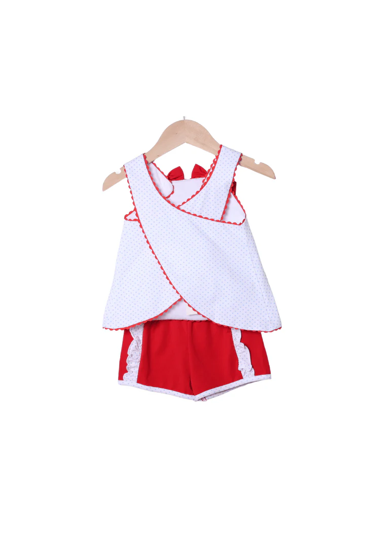 Red Mouse Applique Bow Short Set - Image 2