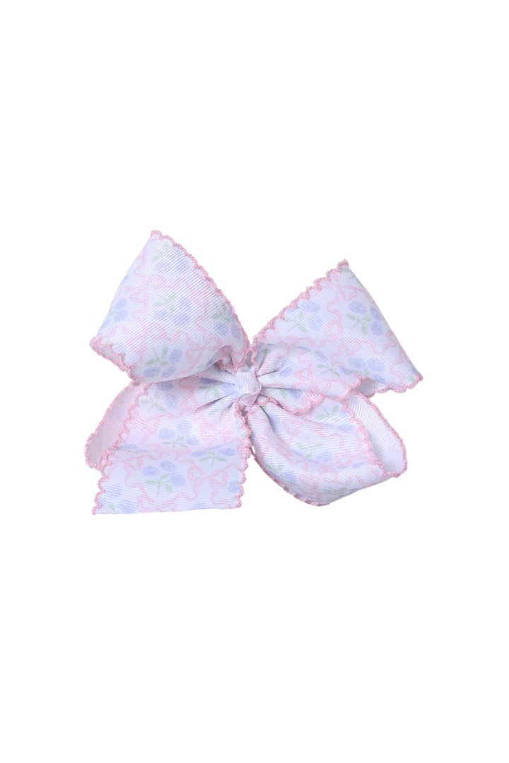 Scalloped Grosgrain Floral Hydrangea Bow