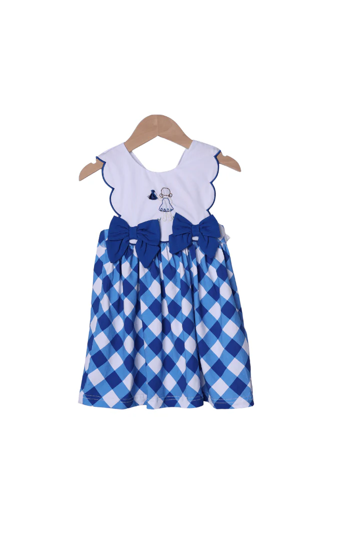 Shadow Embroidered Blue and White Cheer Dress