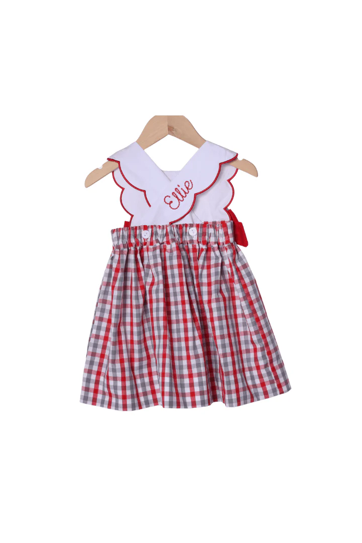 Shadow Embroidered Red and Black Cheer Dress - Image 2