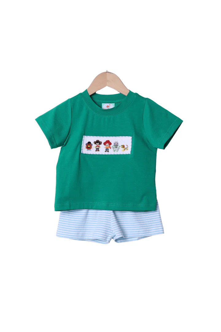 Smocked Friend In Me Boys Set NEW THIN STRIPE