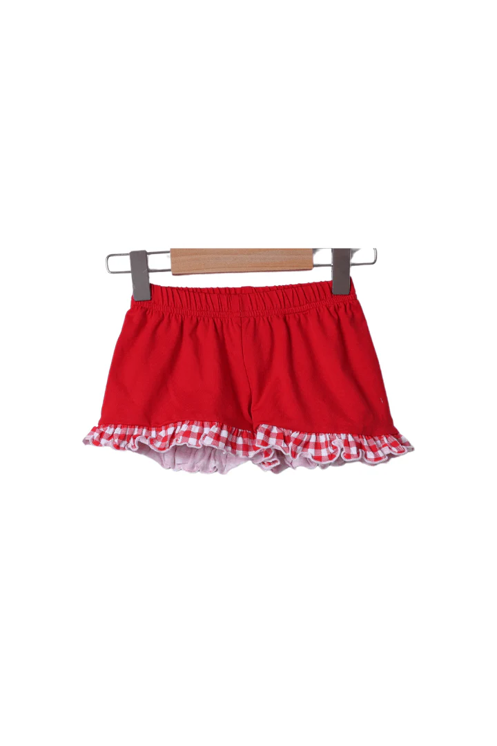 Smocked Red Gingham Mouse Short Set - Image 2