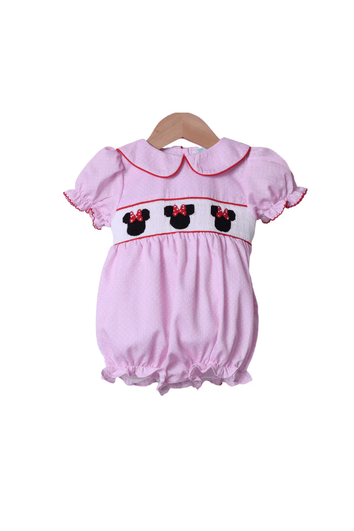 Smocked Pink Mouse oh, Two-dles Bubble