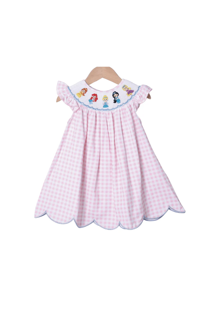Smocked Princess Pink Gingham Dress